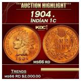 1904 Indian Cent . 1c ms66 rd SEGS