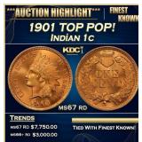 1901 Indian Cent TOP POP! 1c ms67 rd SEGS