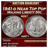 1941-d Walking Liberty Half Dollar Near Top Pop 50