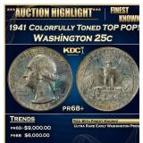 1941 Proof Washington Quarter Colorfully Toned TOP