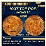 1907 Indian Cent TOP POP! 1c ms67+ rd SEGS
