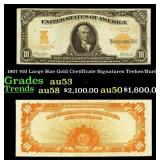 1907 $10 Large Size Gold Certificate Grades Select