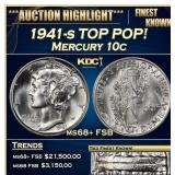 1941-s Mercury Dime TOP POP! 10c ms68+ FSB SEGS