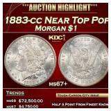 1883-cc Morgan Dollar Near Top Pop $1 ms67+ SEGS