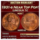 1931-s Lincoln Cent Near Top Pop! 1c ms66 rd SEGS