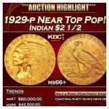 1929-p Gold Indian Quarter Eagle Near Top Pop! $2