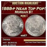 1888-p Morgan Dollar Near Top Pop! $1 ms67 SEGS