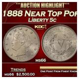 1888 Liberty Nickel Near Top Pop 5c ms66 SEGS