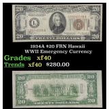 1934A $20 FRN Hawaii WWII Emergency Currency Grade