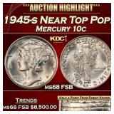1945-s Mercury Dime Near Top Pop! 10c ms68 FSB SEG
