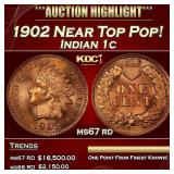 1902 Indian Cent Near Top Pop! 1c ms67 rd SEGS