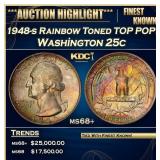 1948-s Washington Quarter Rainbow Toned TOP POP! 2