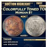 1885-p Morgan Dollar Colorfully Toned TOP POP! $1