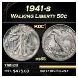 1941-s Walking Liberty Half Dollar 50c Grades ms65