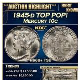 1945-d Mercury Dime TOP POP! 10c ms68+ FSB SEGS