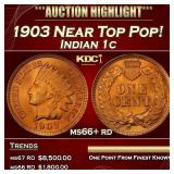 1903 Indian Cent Near Top Pop! 1c ms66+ rd SEGS