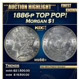 1886-p Morgan Dollar TOP POP! $1 ms68+ SEGS