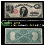 1917 $1 Large Size Legal Tender Note Grades xf Sig