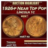 1926-p Lincoln Cent Near Top Pop! 1c ms67 rd SEGS