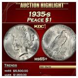 1935-s Peace Dollar $1 ms65+ SEGS