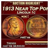 1913 Proof Lincoln Cent Near Top Pop 1c pr67 rb SE
