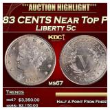 1883 CENTS Liberty Nickel Near Top Pop 5c ms67 SEG
