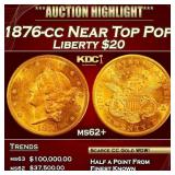 1876-cc Gold Liberty Double Eagle Near Top Pop $20