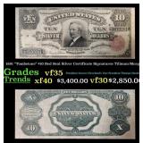 1891 $10 Red Seal Silver Certificate "Tombstone" G