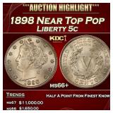 1898 Liberty Nickel Near Top Pop 5c ms66+ SEGS