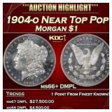 1904-o Morgan Dollar Near Top Pop $1 ms66+ DMPL SE
