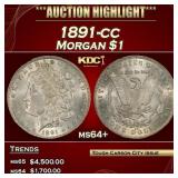 1891-cc Morgan Dollar $1 ms64+ SEGS