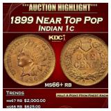 1899 Indian Cent Near Top Pop 1c ms66+ rb SEGS