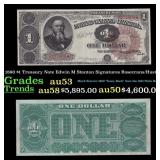 1890 $1 Treasury Note Edwin M Stanton Grades Selec
