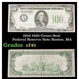 1934 $100 Green Seal Federal Reserve Note Boston,