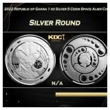 2022 Republic of Ghana 1 oz Silver 5 Cedis Space A