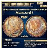 1882-s Morgan Dollar Monster Rainbow Toned TOP POP