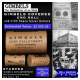 20 Coin Peace Silver Dollar GIMBLES Roll Circ B