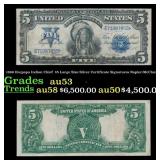 1899 $5 Large Size Silver Certificate Oncpapa Indi