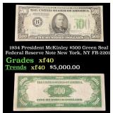 1934 $500 Green Seal Federal Reserve Note Presiden