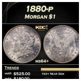 1880-p Morgan Dollar $1 Grades ms64+