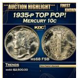 1935-p Mercury Dime TOP POP! 10c ms68 FSB SEGS