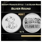 Snoopy Peanuts Style - 1 oz Silver Round Round
