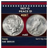 1927-d Peace Dollar $1 Grades ms63