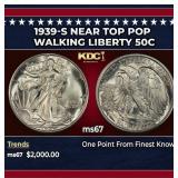 1939-s Walking Liberty Half Dollar Near Top Pop 50
