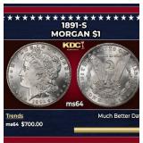 1891-s Morgan Dollar $1 Grades ms64