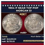 1904-p Morgan Dollar Near Top Pop $1 ms66+ SEGS