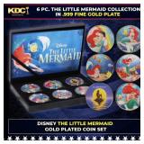 6 Coin Disney The Little Mermaid Gold Plated Round