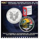 Green Bay Packers Official NFL Team Colorized 1oz