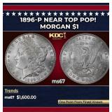 1896-p Morgan Dollar Near Top Pop! $1 ms67 SEGS