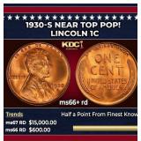 1930-s Lincoln Cent Near Top Pop! 1c ms66+ rd SEGS